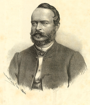 19. századi férfi portré ceruzarajz, Marastoni József, 1866 19. századi férfi portré ceruzarajz, hagyományos öltözetben, Marastoni József aláírásával, 1866