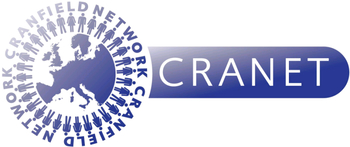 CRANET logó - Cranfield Network CRANET logó, kör alakú ábra és CRANET felirat