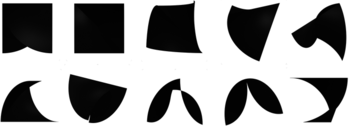 Fekete geometriai formák különböző alakzatokban Különböző fekete geometriai formák láthatók a képen, különböző alakzatokban elrendezve.