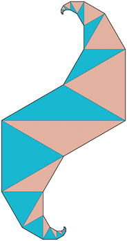 Geometriai alakzat különböző színű háromszögekből Geometriai alakzat, amely különböző színű háromszögekből áll össze, érdekes mintázatot alkotva.