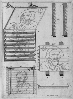 Geometriai ábrázolás és optikai illúziók Geometriai ábrák és feliratok, optikai illúziót vagy perspektívát ábrázolva.