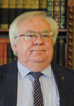 Könyvespolc régi könyvekkel Könyvespolc tele régi könyvekkel, háttérben könyvtári környezet.