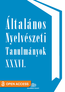Általános Nyelvészeti Tanulmányok XXXVI.