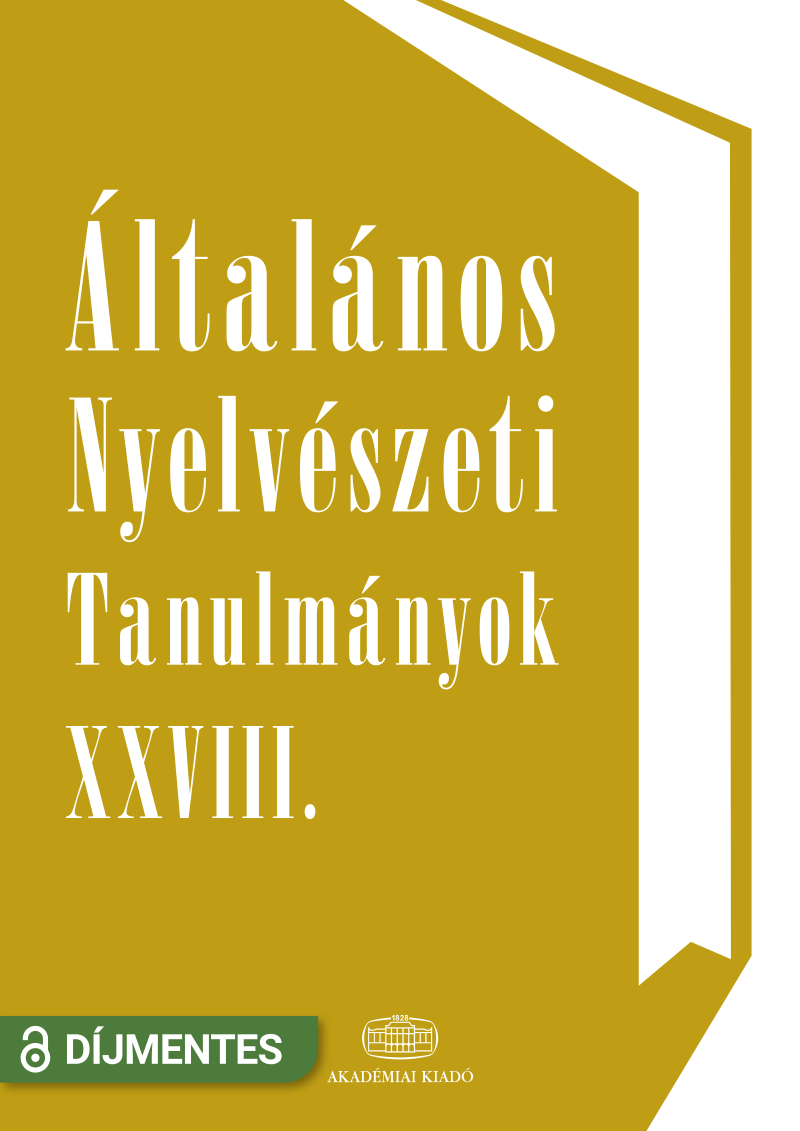 Általános Nyelvészeti Tanulmányok XXVIII.