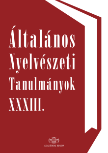 Általános Nyelvészeti Tanulmányok XXXIII.