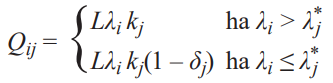 Matematikai képlet Qij feltétel alapján Matematikai képlet, amely a Qij értékét határozza meg különböző feltételek alapján.