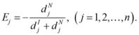 Matematikai képlet E_j kifejezéssel, amely egy törtes kifejezést mutat.