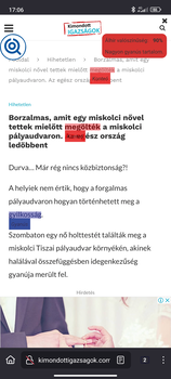 Miskolci nő gyilkossága és álhír figyelmeztetés Cikk egy miskolci nő gyilkosságáról, álhír figyelmeztetéssel és gyanús tartalom jelzéssel.