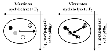 Nyelvhelyzet változás diagramjai Két diagram a nyelvhelyzet változásáról, vízszintes és függőleges tengelyekkel.
